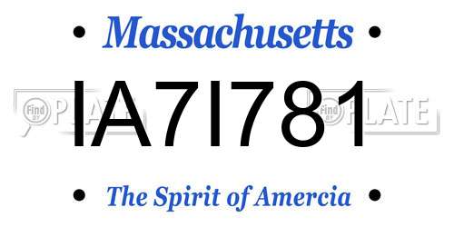 IA7I781 Massachusetts License Plate