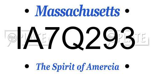 IA7Q293 Massachusetts License Plate
