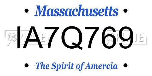 IA7Q769 Massachusetts License Plate
