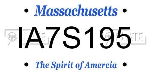 IA7S195 Massachusetts License Plate