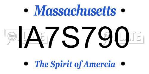 IA7S790 Massachusetts License Plate