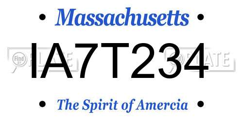 IA7T234 Massachusetts License Plate