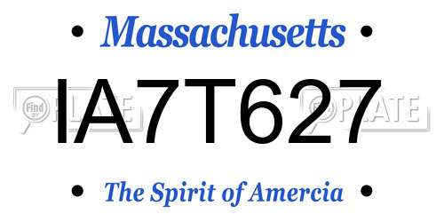 IA7T627 Massachusetts License Plate