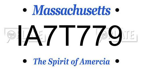 IA7T779 Massachusetts License Plate