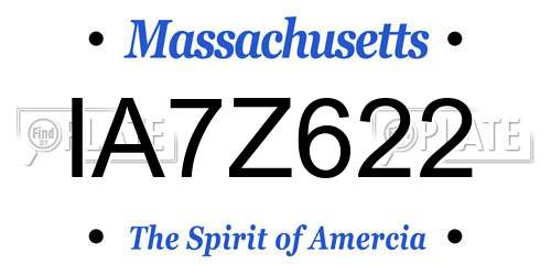 IA7Z622 Massachusetts License Plate