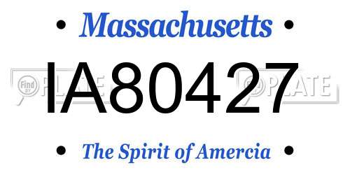 IA80427 Massachusetts License Plate