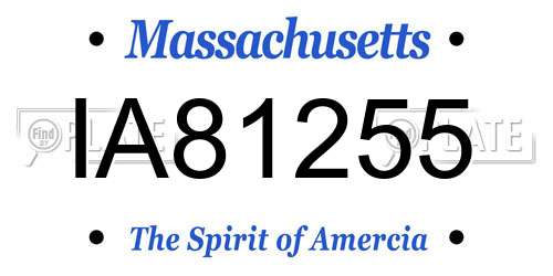 IA81255 Massachusetts License Plate
