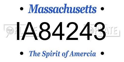IA84243 Massachusetts License Plate