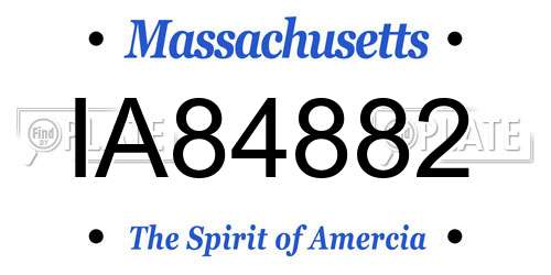 IA84882 Massachusetts License Plate