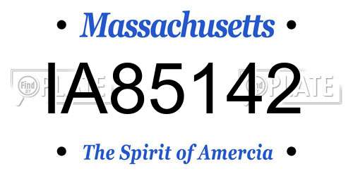 IA85142 Massachusetts License Plate