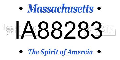 IA88283 Massachusetts License Plate