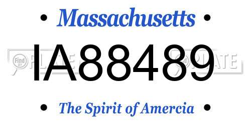 IA88489 Massachusetts License Plate
