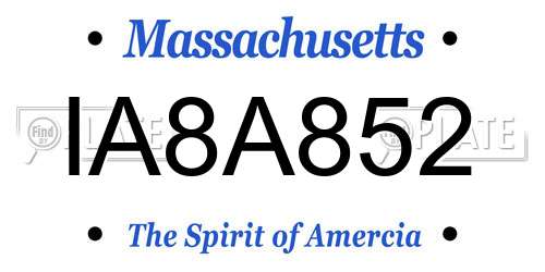 IA8A852 Massachusetts License Plate