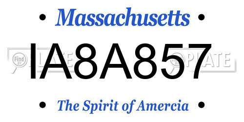 IA8A857 Massachusetts License Plate