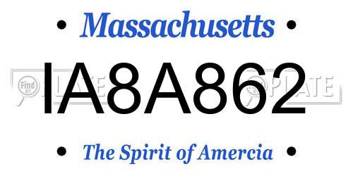 IA8A862 Massachusetts License Plate