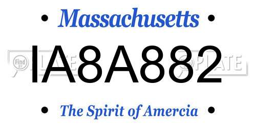 IA8A882 Massachusetts License Plate