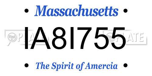 IA8I755 Massachusetts License Plate