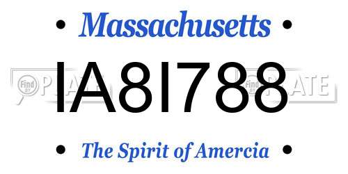 IA8I788 Massachusetts License Plate