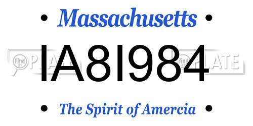 IA8I984 Massachusetts License Plate