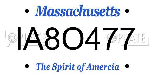 IA8O477 Massachusetts License Plate