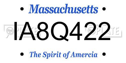 IA8Q422 Massachusetts License Plate