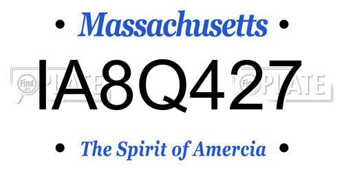IA8Q427 Massachusetts License Plate