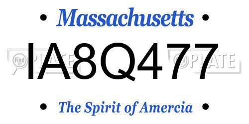 IA8Q477 Massachusetts License Plate
