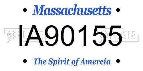 IA90155 Massachusetts License Plate