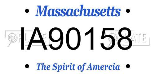 IA90158 Massachusetts License Plate