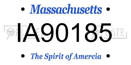 IA90185 Massachusetts License Plate