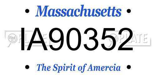 IA90352 Massachusetts License Plate