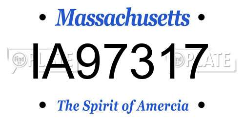 IA97317 Massachusetts License Plate