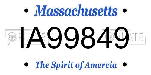 IA99849 Massachusetts License Plate