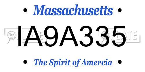 IA9A335 Massachusetts License Plate