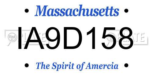 IA9D158 Massachusetts License Plate