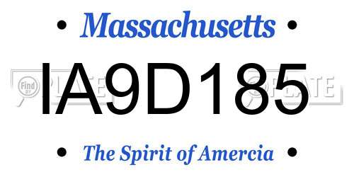 IA9D185 Massachusetts License Plate
