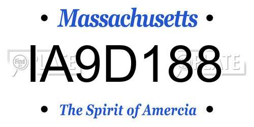 IA9D188 Massachusetts License Plate