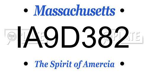 IA9D382 Massachusetts License Plate