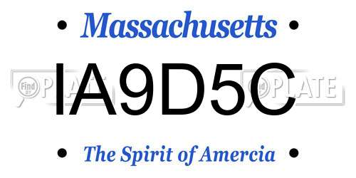 IA9D5C Massachusetts License Plate