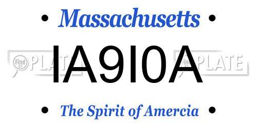IA9I0A Massachusetts License Plate