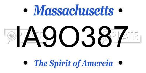 IA9O387 Massachusetts License Plate
