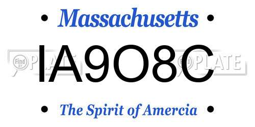 IA9O8C Massachusetts License Plate