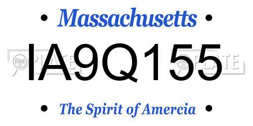 IA9Q155 Massachusetts License Plate