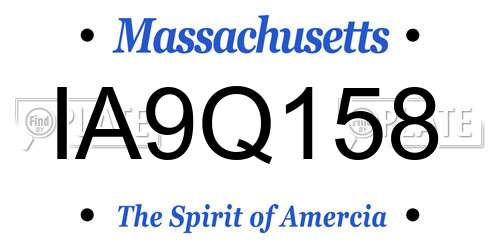 IA9Q158 Massachusetts License Plate