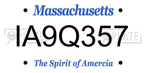IA9Q357 Massachusetts License Plate