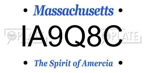 IA9Q8C Massachusetts License Plate