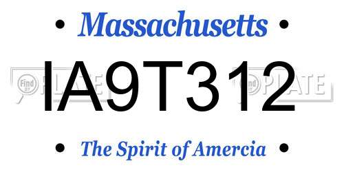 IA9T312 Massachusetts License Plate