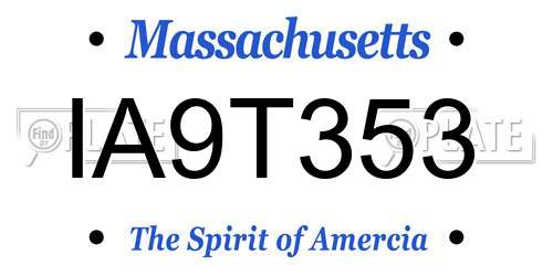IA9T353 Massachusetts License Plate