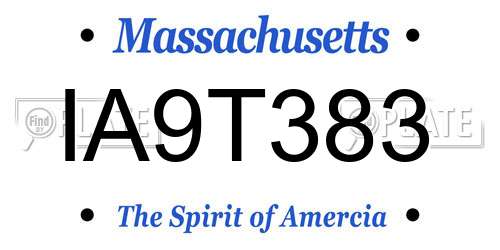 IA9T383 Massachusetts License Plate
