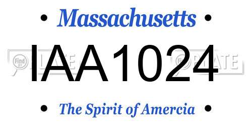 IAA1024 Massachusetts License Plate